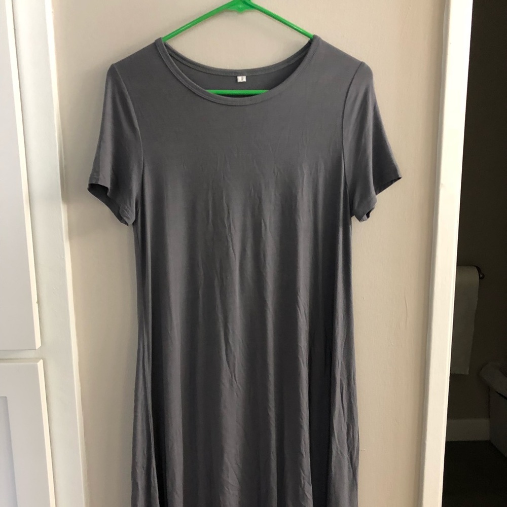 Flowy Grey T Shirt Dress